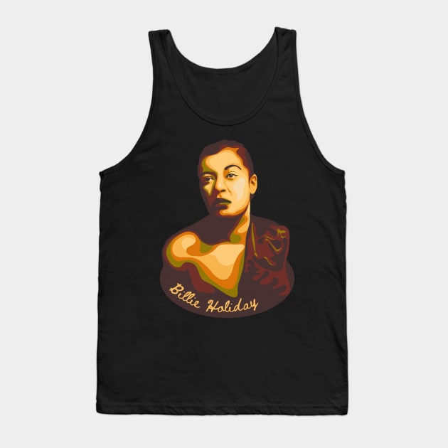 Billie Holiday Portrait Tank Top by Slightly Unhinged